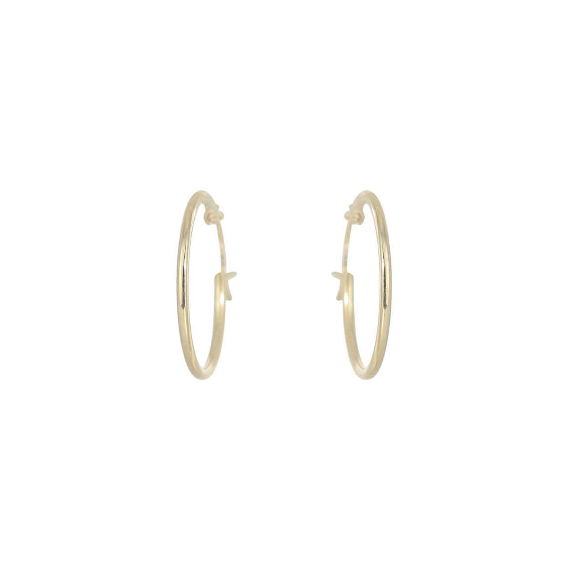 Gold plated 19mm plain hoop earring