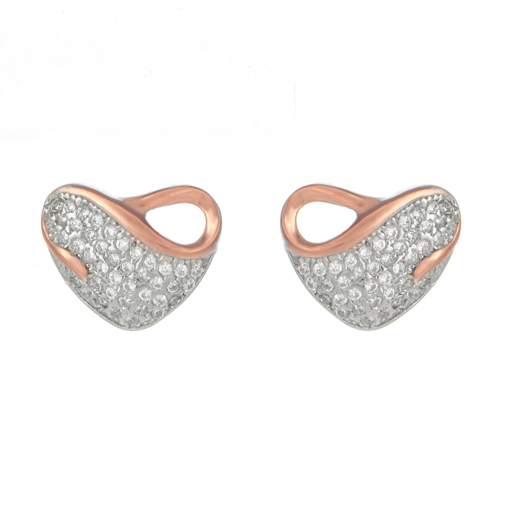 Silver and rose gold earrings