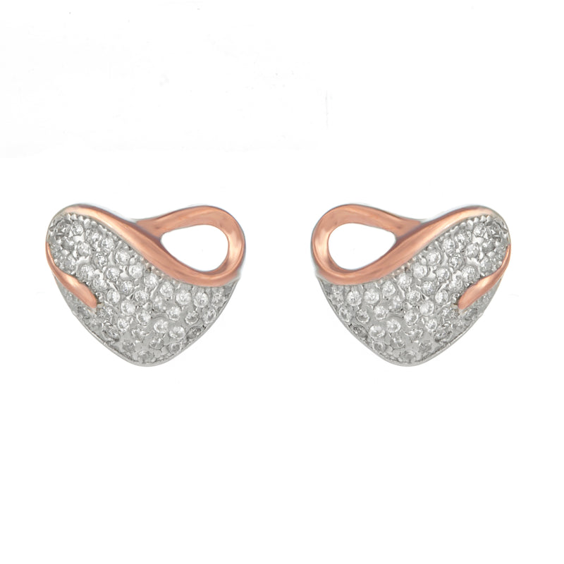 Silver and rose gold earrings