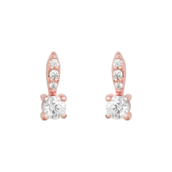 Pink rhodium  earring