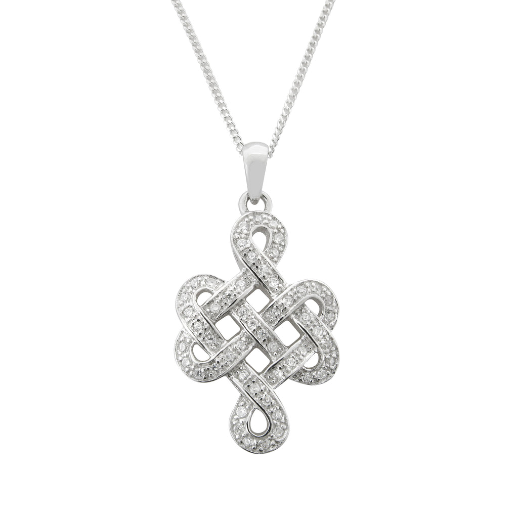 Celtic Weave Symbol Sterling Silver Necklace