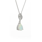 Opal diamond teardrop pendant