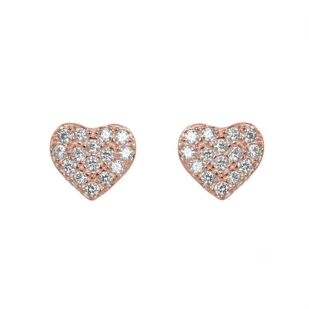 Glitzy rose heart earrings