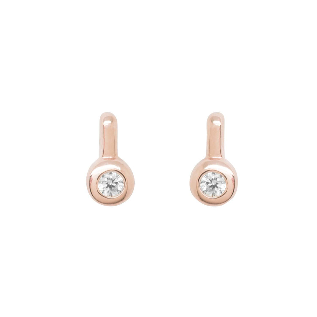 Circle Rose Gold Drop Earrings