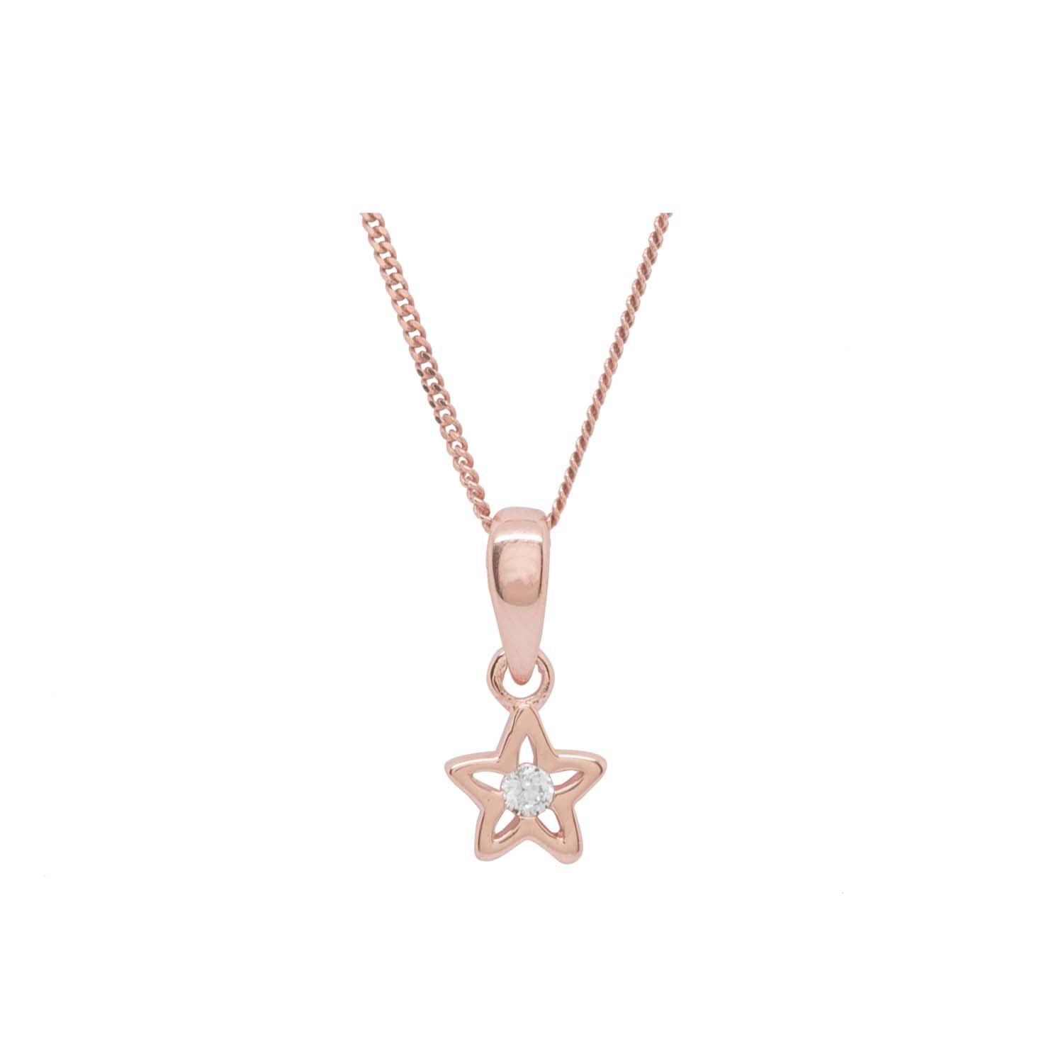 Dainty Star Shaped Rose Gold Necklace