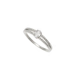Silver Oval CZ & Micro Pave Ring