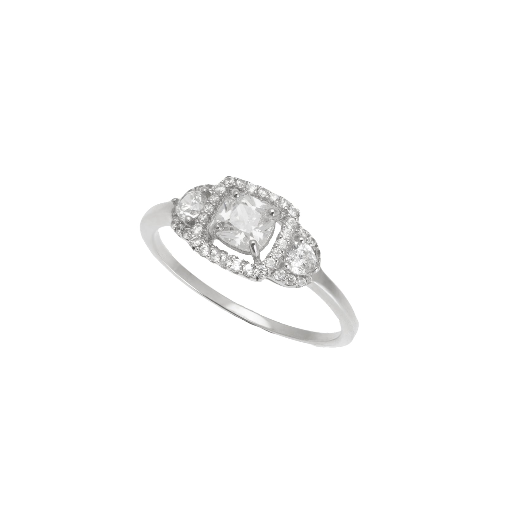 Silver CZ & Micro Pave Ring