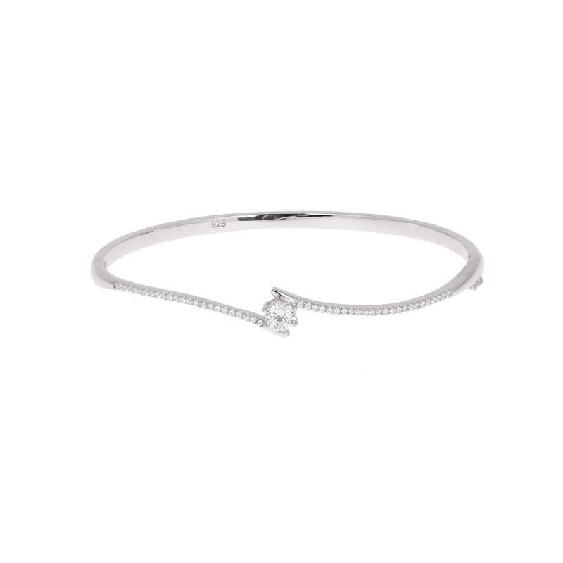 Solitaire wave bangle
