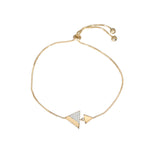 Gold plated trillion toggle bracelet