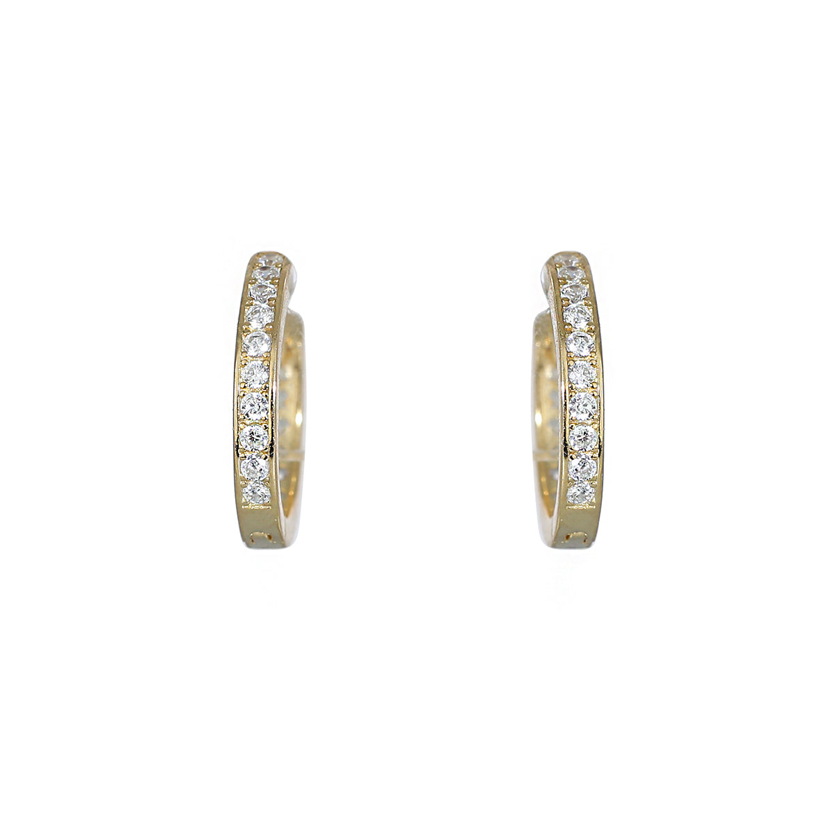 Gold plated sparkle huggie earring