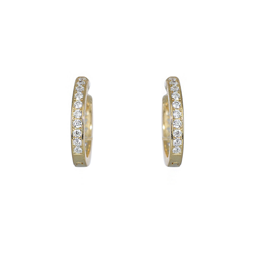 Gold plated sparkle huggie earring