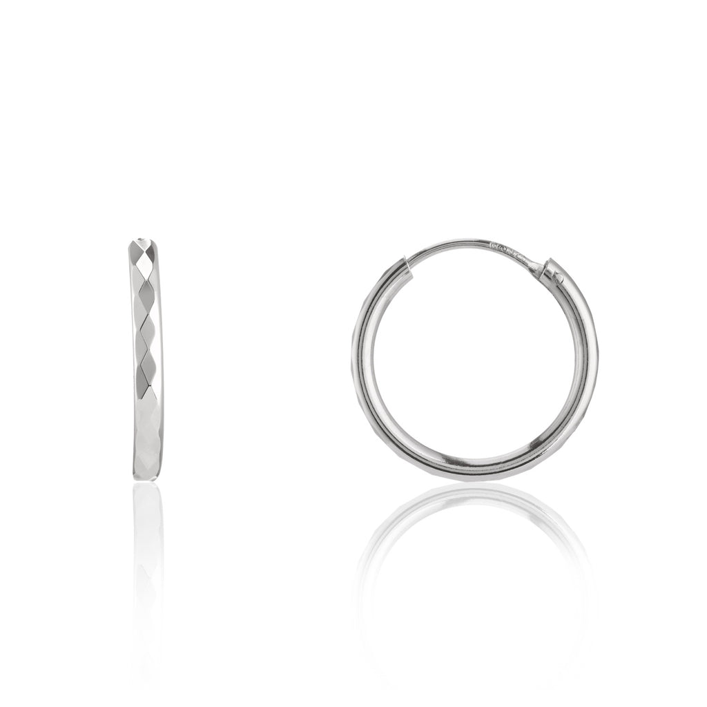 Polished style silver full hoop earring